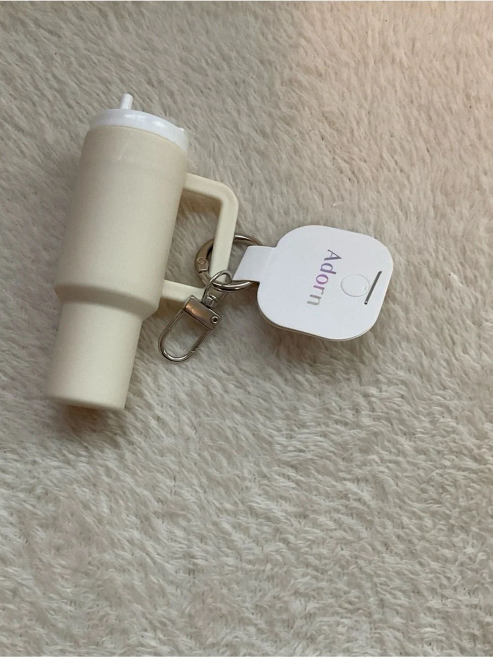 Cream Lip Balm Keychain Holder with Clip